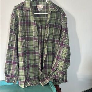 Lovely Vintage Riders by Lee! Green and Purple Plaid flannel long sleeve Shirt